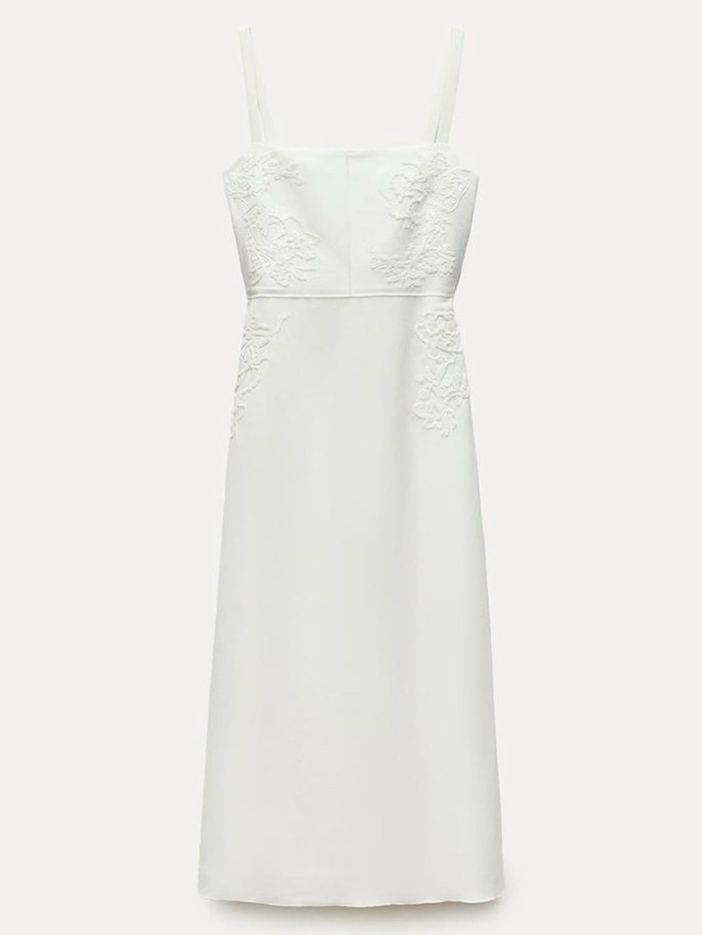 Zara Linen Blend Embroidered Midi Dress - Picture 5 of 11